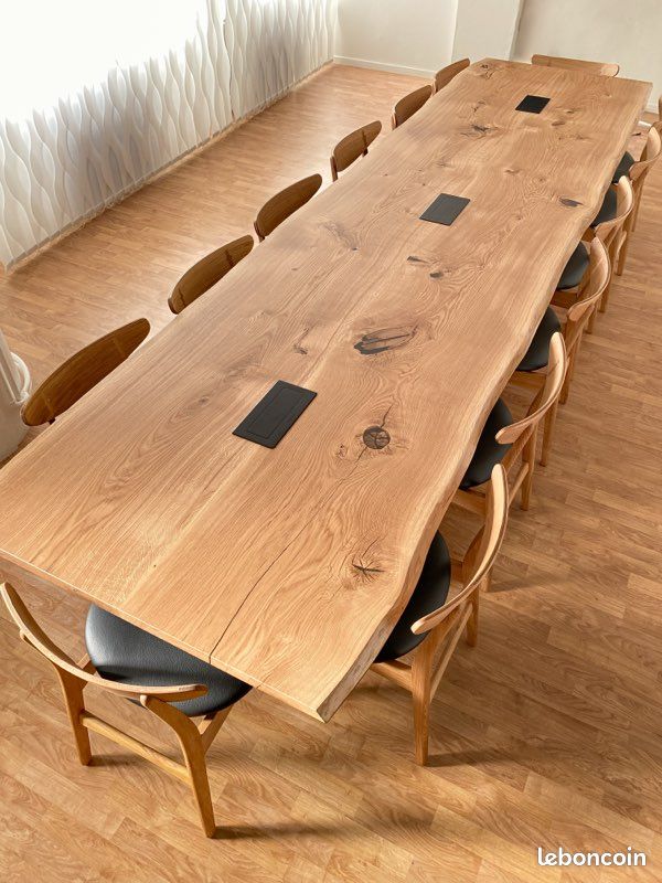 Table de Réunion Bureau de Travail Bois Massif Sur Mesure (image 4)