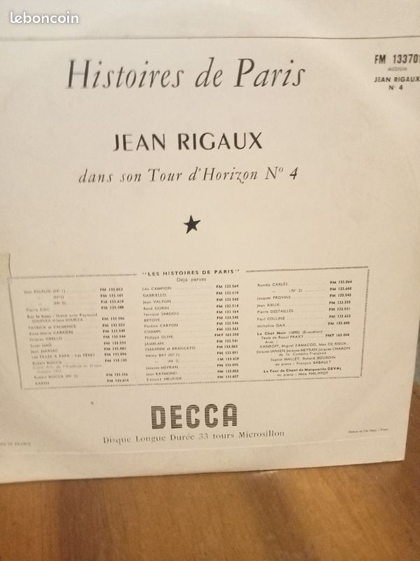 Vinyl histoire de paris jean rigaux (image 2)