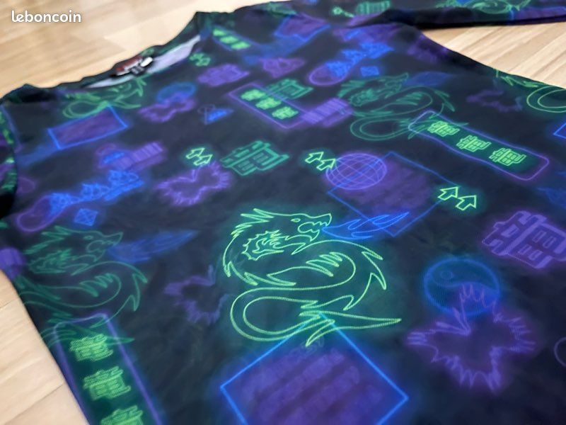 T-shirt Fille Cat & Jack Manches Courtes Bleu Dragon Taille XS Neuf Avec étiquettes