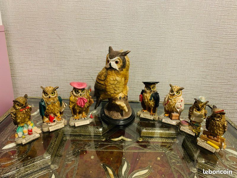 Figurines et housses de hiboux peintes à la main. (41