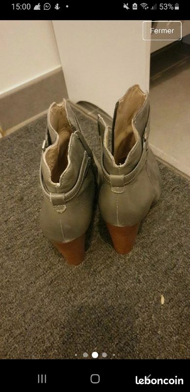Jolies bottines cuir gris taille 39 (image 4)