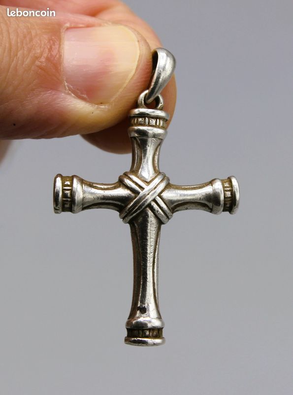 Corbeille Argent Pendentif Ancien En Argent Massif 925 - Style Art Déco Avec Ambre - Occasion Pendentif Argent 925