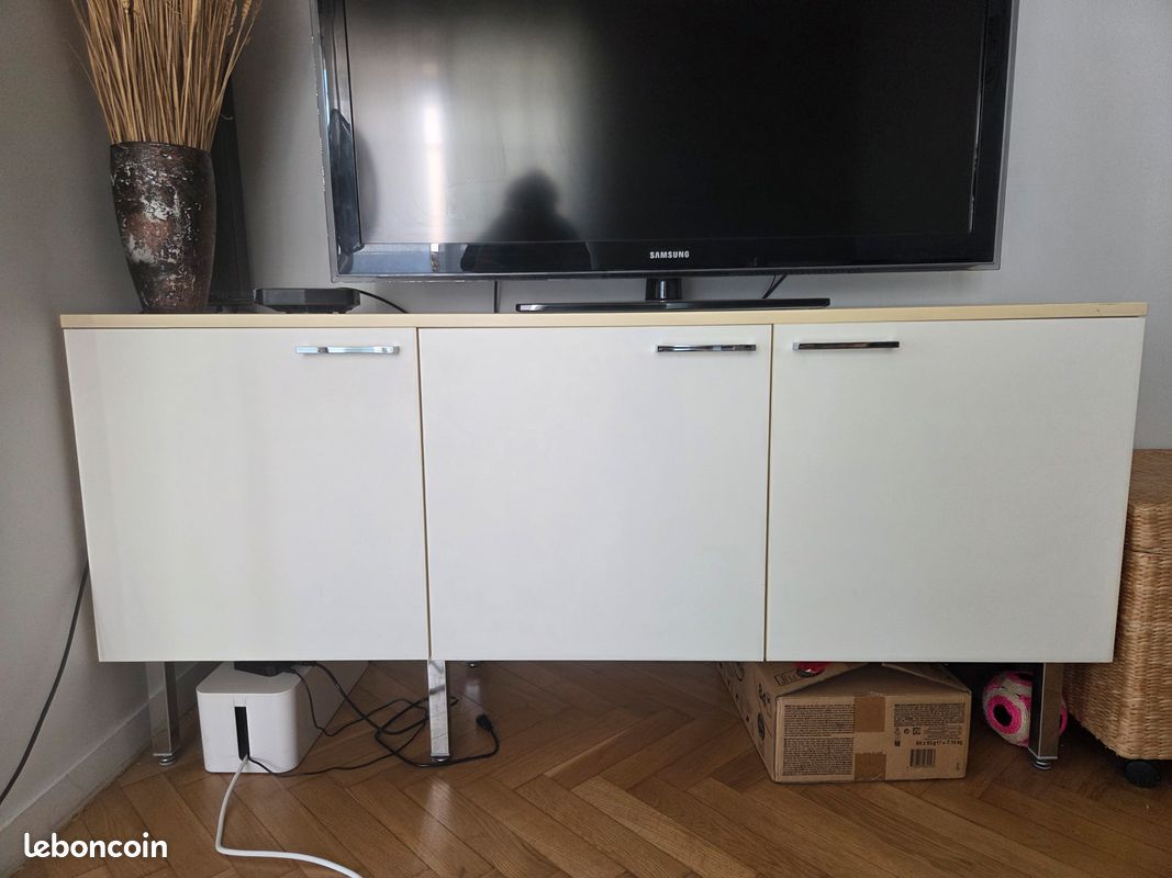 Meuble bas blanc 150 cm (image 1)