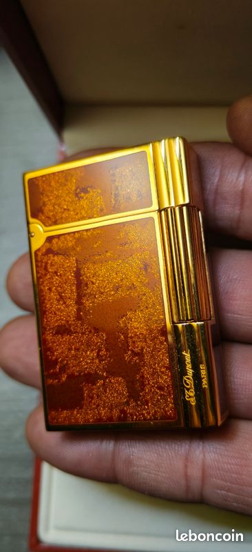 Briquet à Gaz Dupont Gatsby Gold Intersect Line 2 - Ancien - Bon état - France