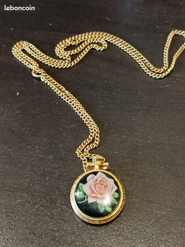 Pendentif fantaisie goutte agate clair montage métal arabesque - ID'KDO