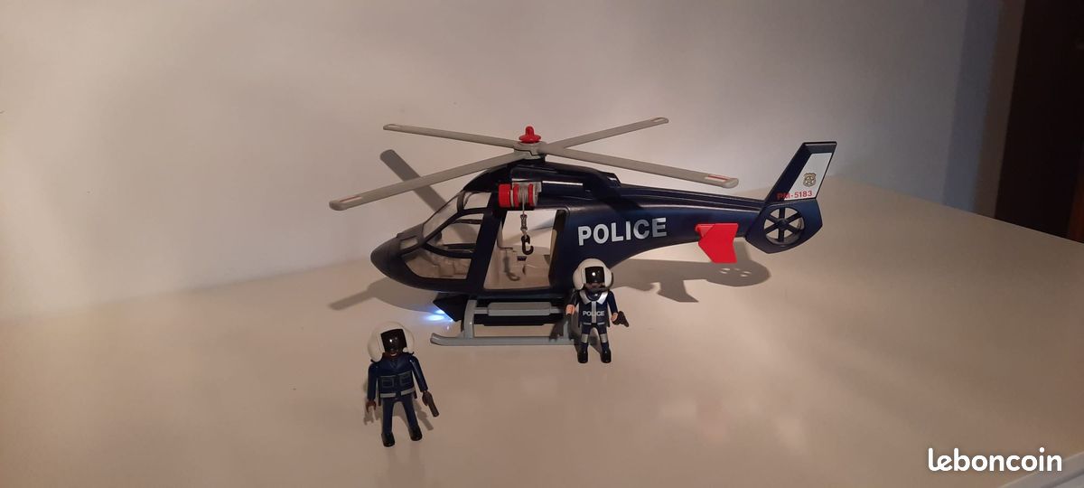 Hélicoptère de police Playmobil avec projecteur 5183 (image 1)