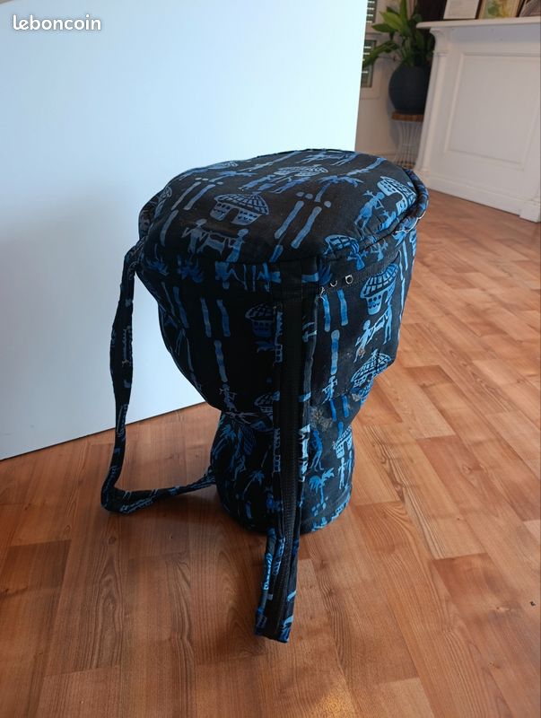 Housse De Transport Étanche Pour Djembé 31 Cm - Camouflage Bleu Élégant Avec Bandoulière Confortable