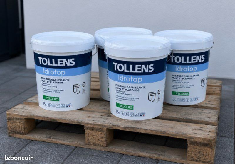 Peinture TOLLENS Idrotop Velours Blanc 15litres (image 1)