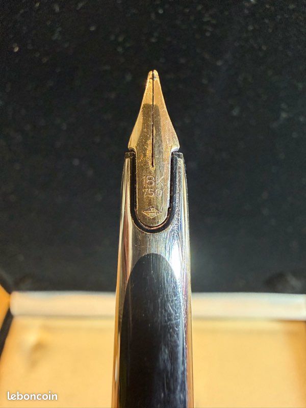Stylo Plume Waterman CF - Plaque Or Finition Crocodile - Plume En Or Massif 18 Carats - Occasion Prestige