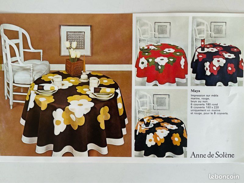 Nappe rectangulaire coton (150 x 250 cm) The floral Marron - Linge de table