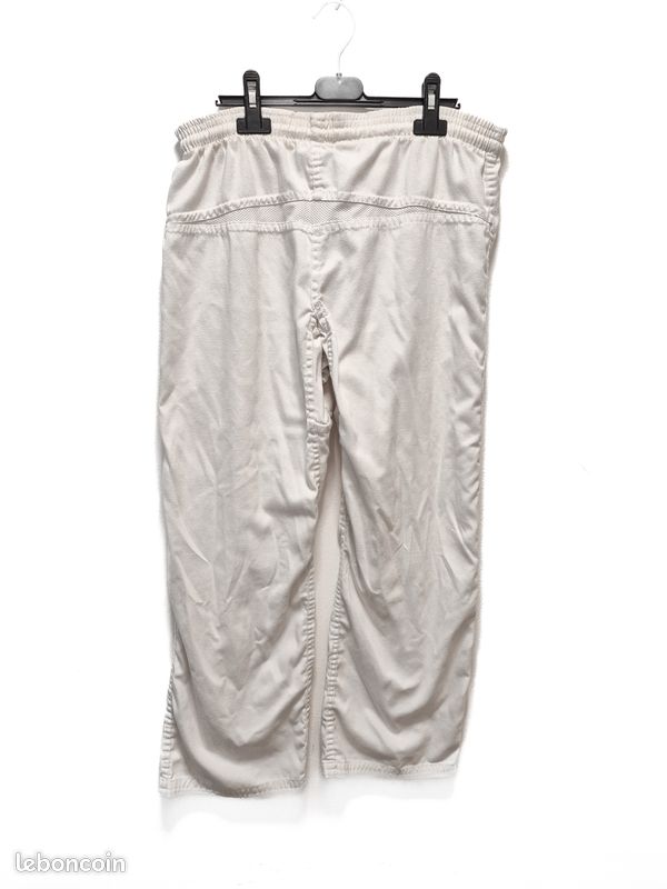 Pantalon blanc adidas ample coton taille 170 (M) (image 4)