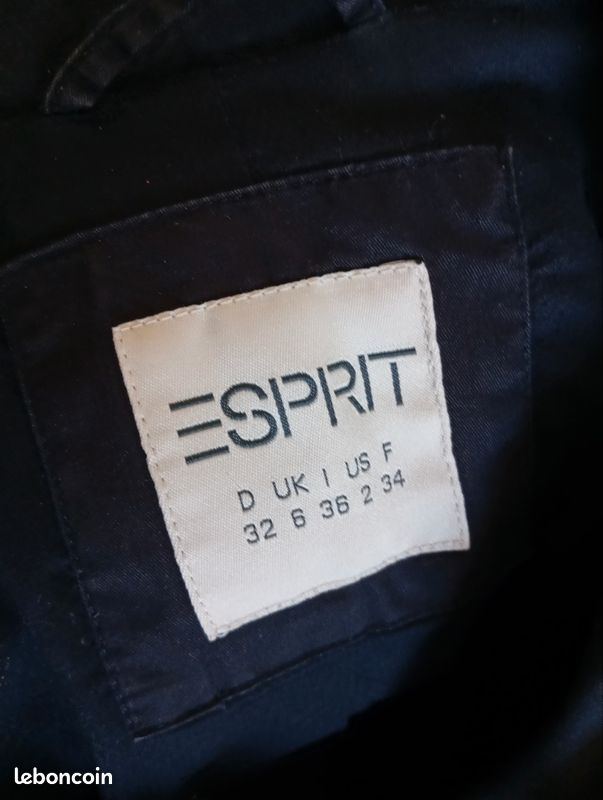 Trench-coat bleu marine Esprit – Taille 34 (XS) (image 4)