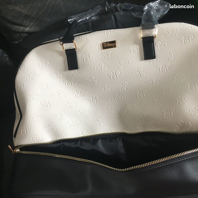 Splendide sac de voyage mickey disney noir et écru - le grand modèle Neuf Idée cadeau (image 7)