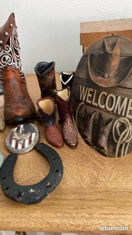 2PCS En Acier Inoxydable West Cowboy Motif Exquis Botte De