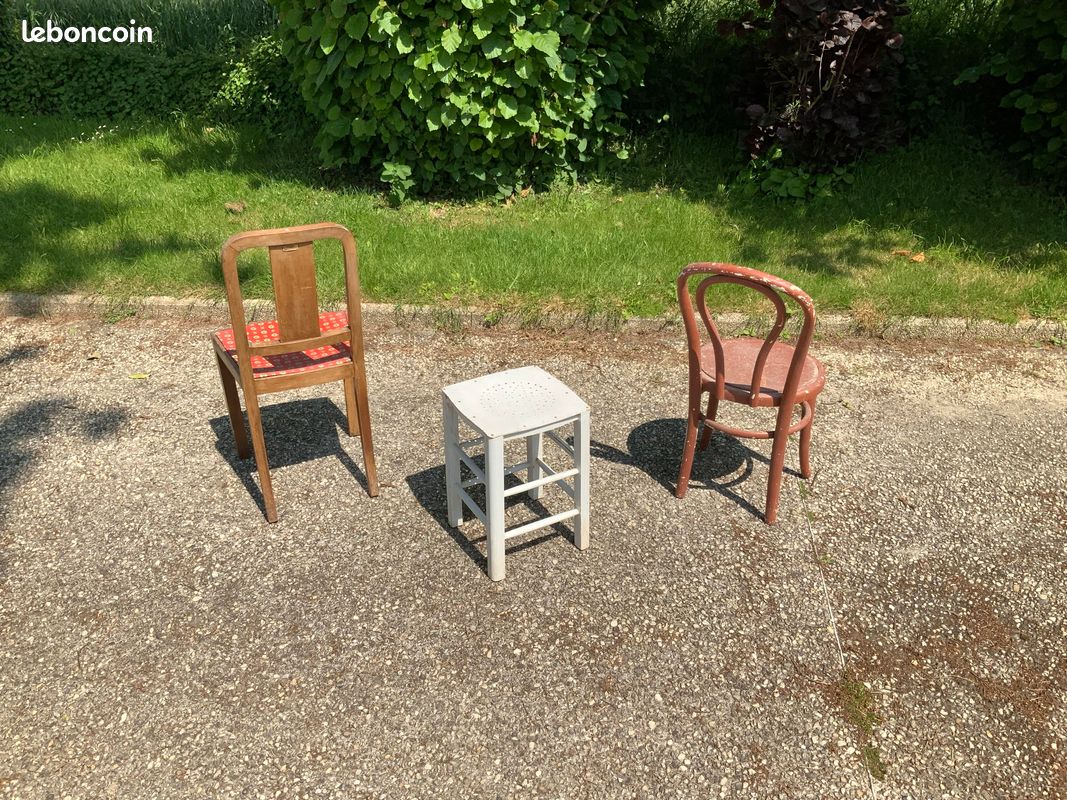 Chaise et tabouret vintage (image 4)