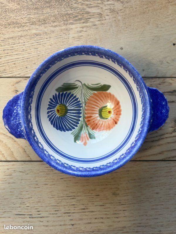 Bol à motifs de fleurs Henriot Quimper france (image 2)