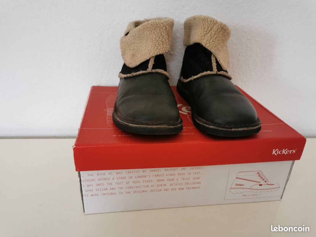 Bottines noires Kickers cuir et daim très bon état taille 40 (image 4)