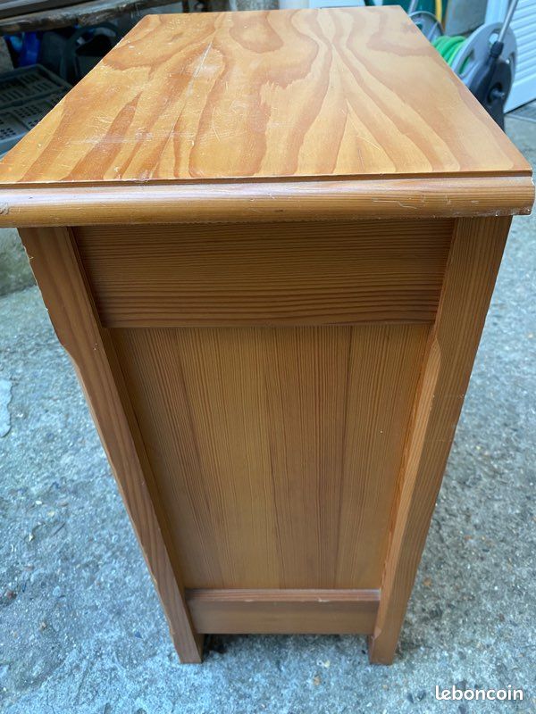 Table de chevet bois tiroir + placard (image 3)