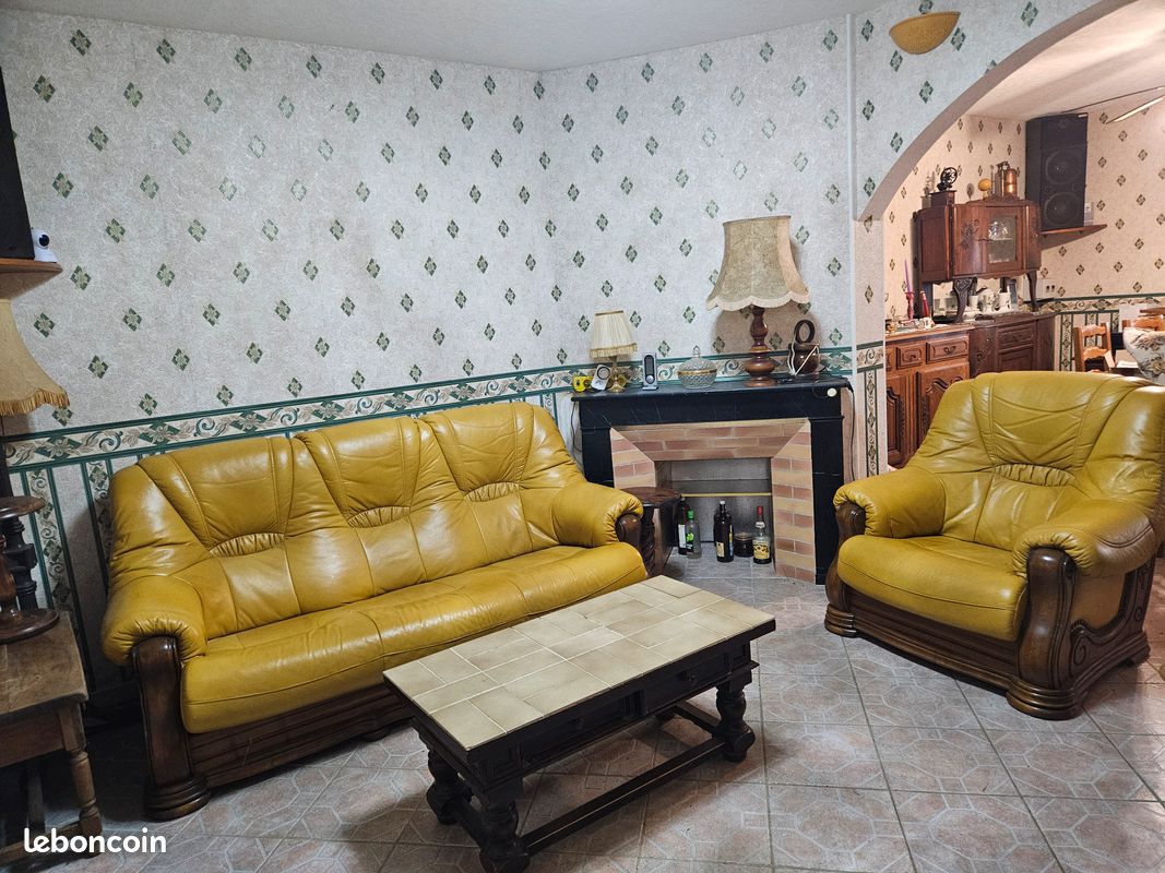 Salon cuir chêne (image 1)
