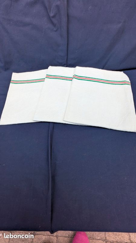 Torchons lot de 3 lin Métis vintage (image 1)