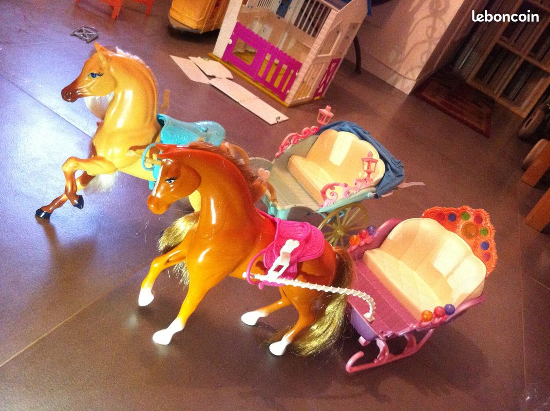 Calèche traineau pour cheval Barbie Mattel (image 2)