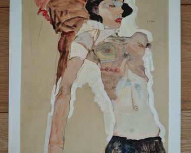 T-shirt Hommage Egon Schiele – The Radical Nude, Coton Flammé Blanc, Taille S, Femme