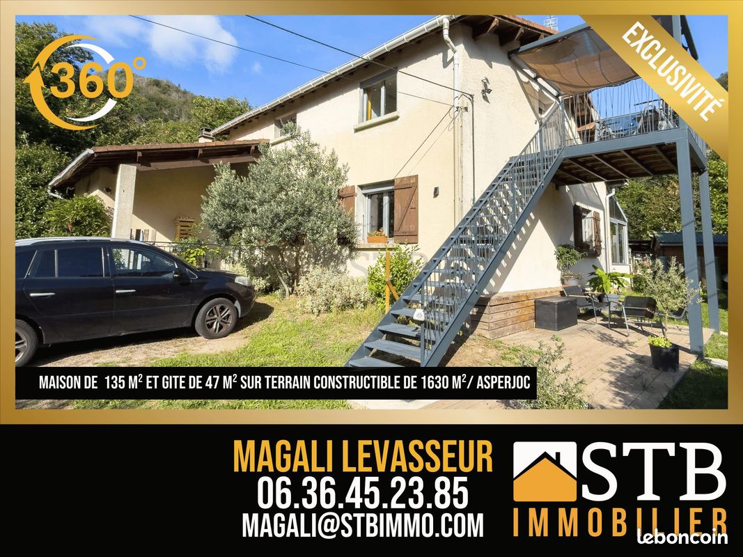 Maison 7 pièces 182 m² · à Vallées-d'Antraigues-Asperjoc · 182 m² · 369 500 €