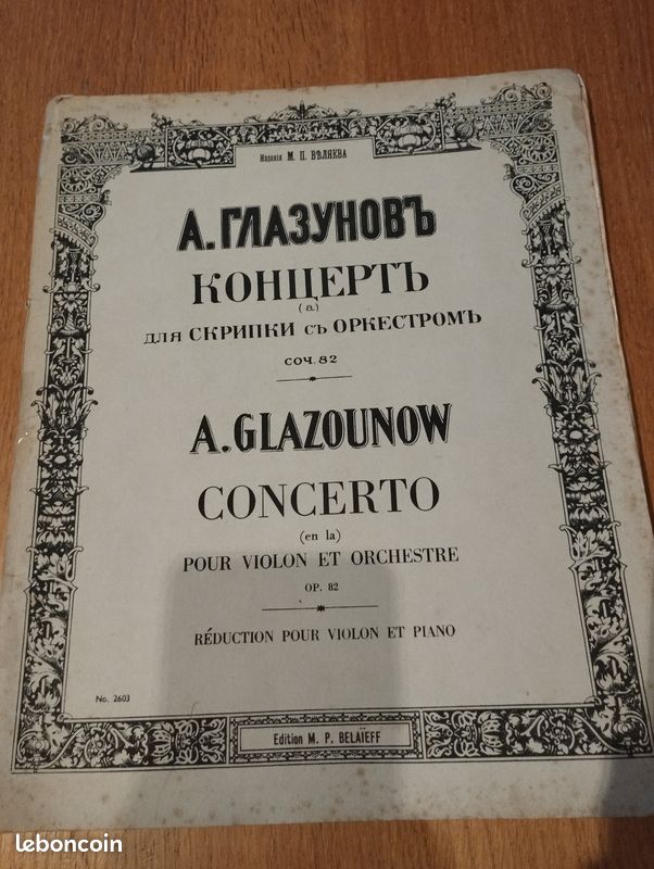 Concerto pour violon, Glazounow (image 1)