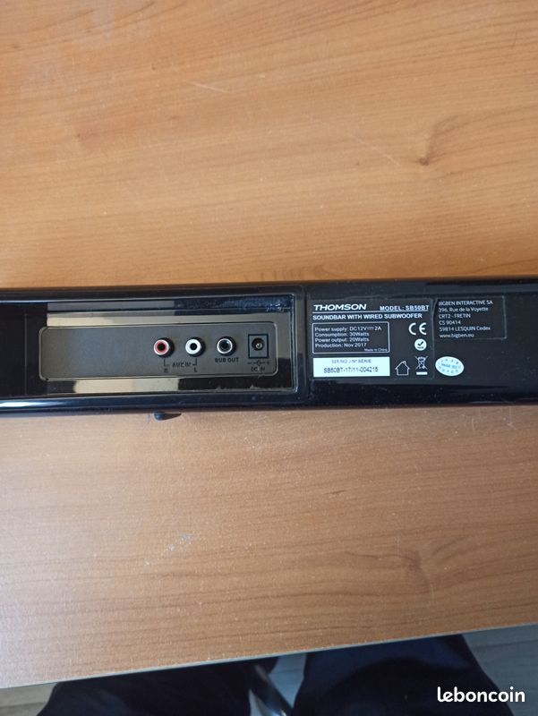 Barre de Son Thomson SB50BT Photo, audio vidéo