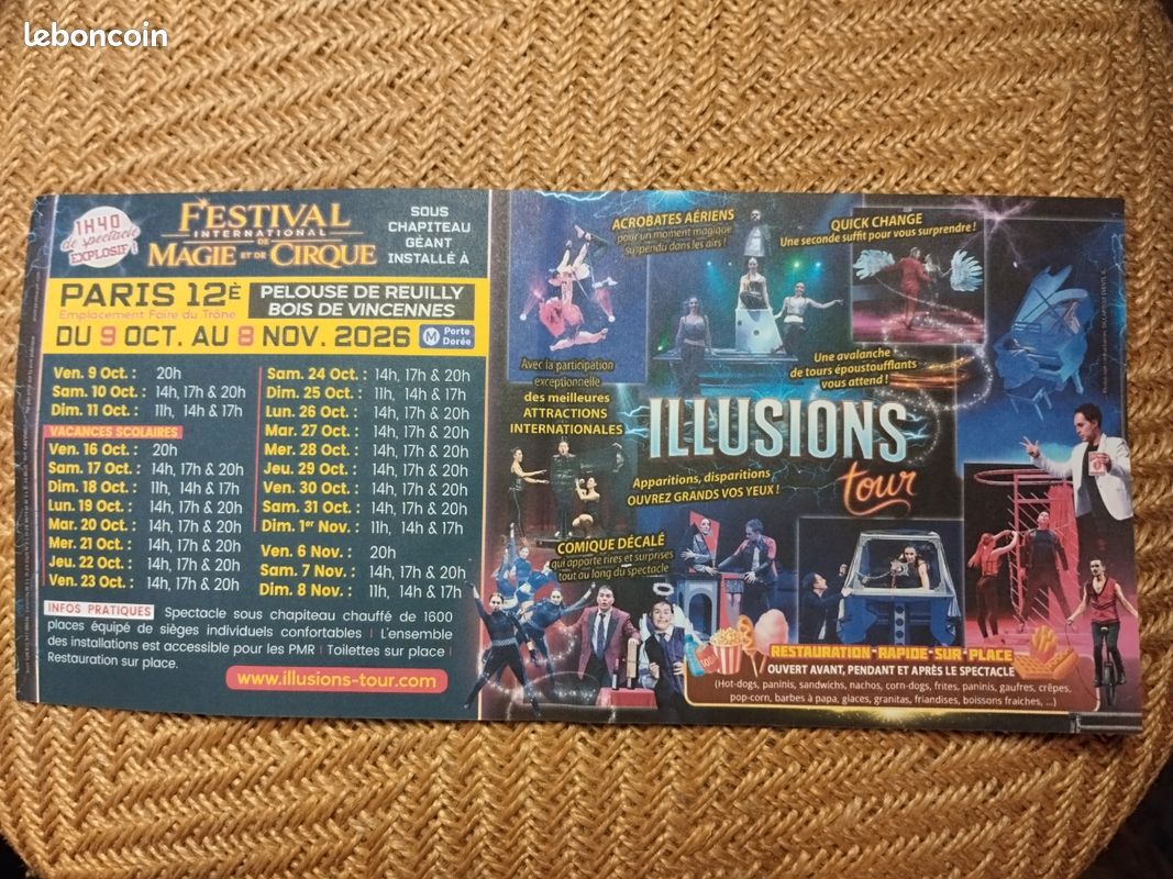 4 Billets spectacle magie et cirque (image 1)