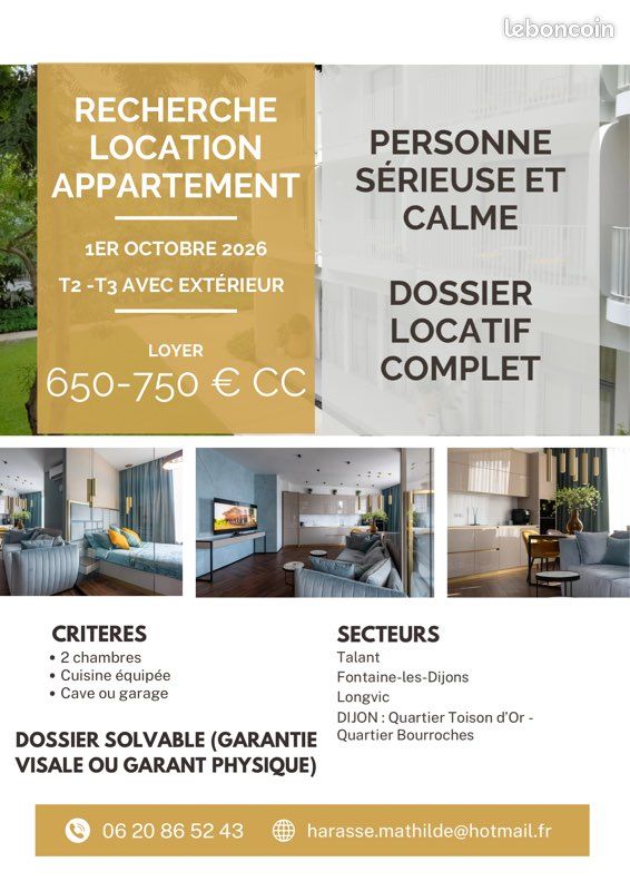 Appartement 2 pièces 45 m² · à Dijon · 45 m² · 700 €