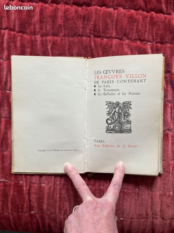 Livre les oeuvres de Françoys Villon (image 1)
