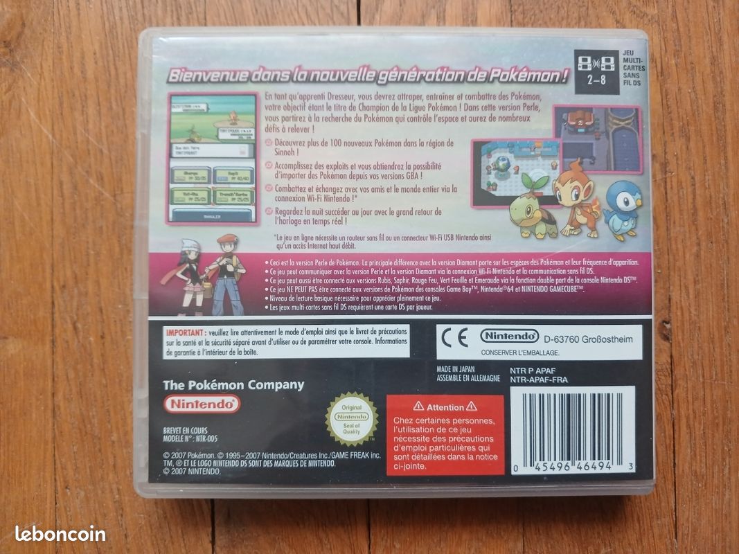 Jeu DS Pokémon version Perle (image 2)