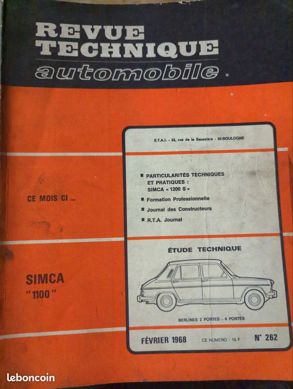 Revue technique Simca 1100 (image 1)