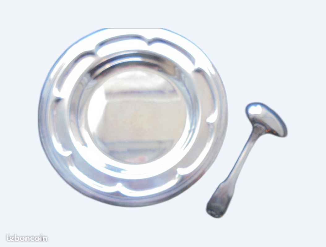 Coffret Naissance - Assiette à Bouillie - Métal Argenté - (image 1)