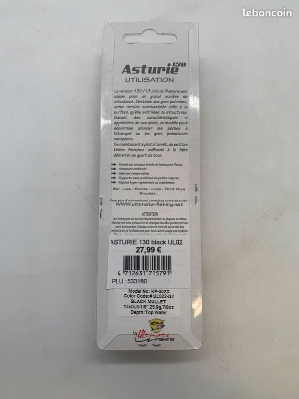 Leurre de surface bar Asturie Xorus pour la pêche en mer
