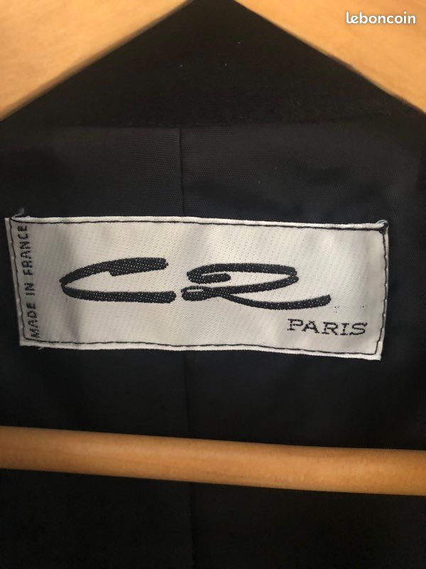Blazer long noir crêpe de laine T 42/44 superbe (image 4)