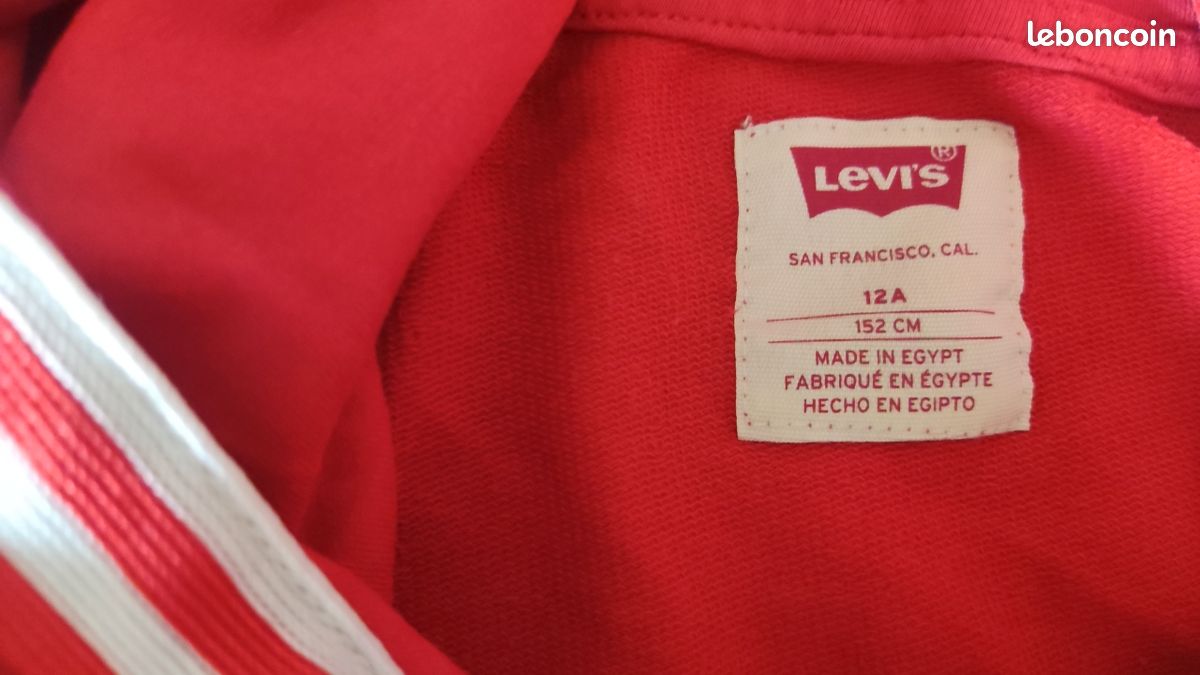 Sweat Levi's rouge et blanc Taille 12 ans (image 3)