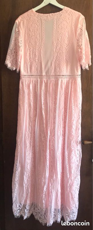 Robe longue rose pour cérémonie ou soirée (image 2)