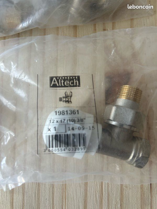 Lot de 10 robinets manuels radiateur ALTECH 12x17 / 3/8 neufs (image 3)