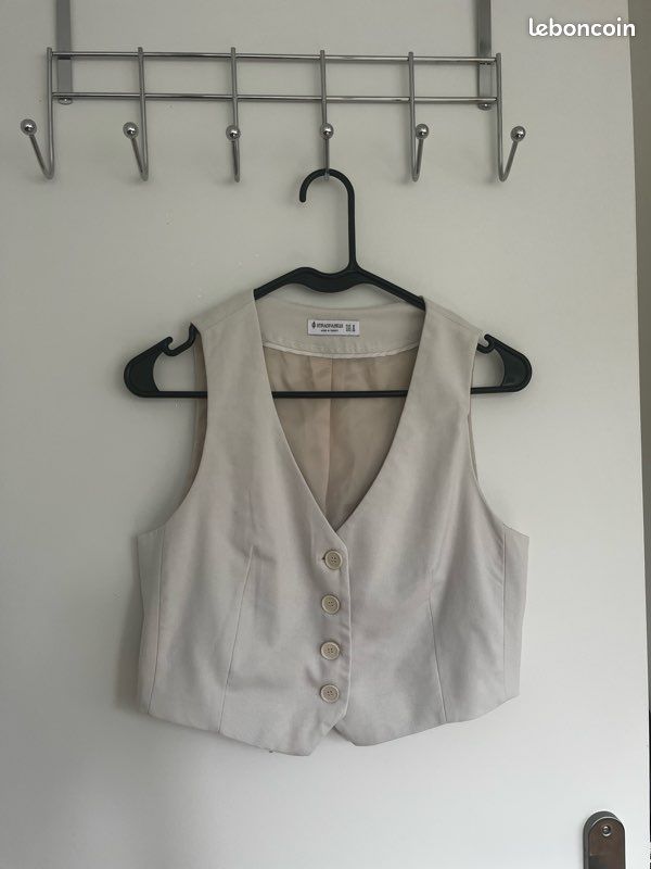 Veste sans manche / gilet sans manche beige (image 1)