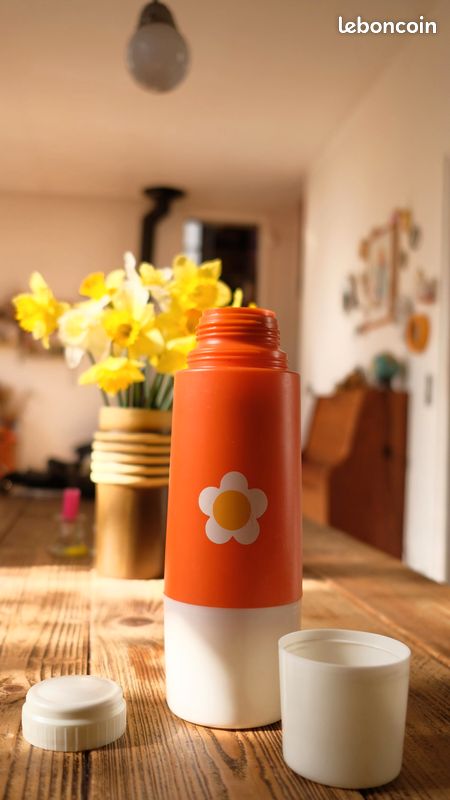 Pot Thermos Vintage Zojirushi Fleur - 4,5 L - Rouge - Japon - Occasion