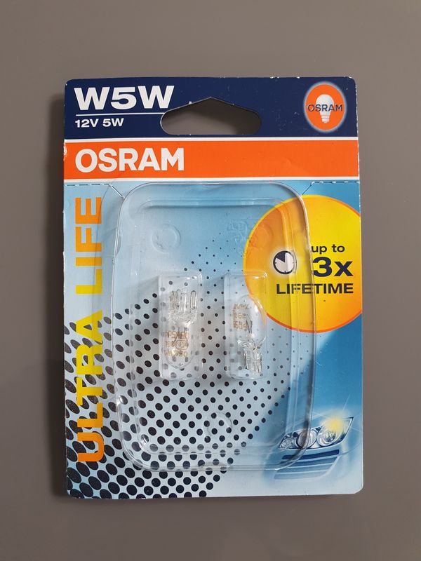 2 Ampoules OSRAM - W5W ULTRA LIFE - 2825ULT-02B neuve - Équipement auto