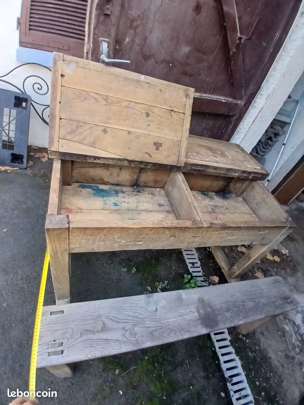 Banc écolier vintage (image 3)