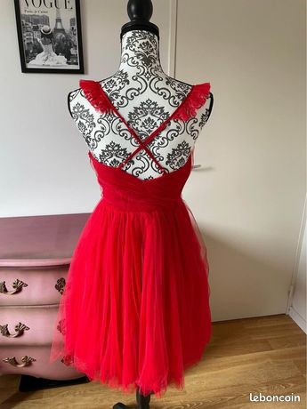 Robe élégante Rouge Naf-Naf Taille 36/S - Style Cache-cœur, Occasion Très Bon état