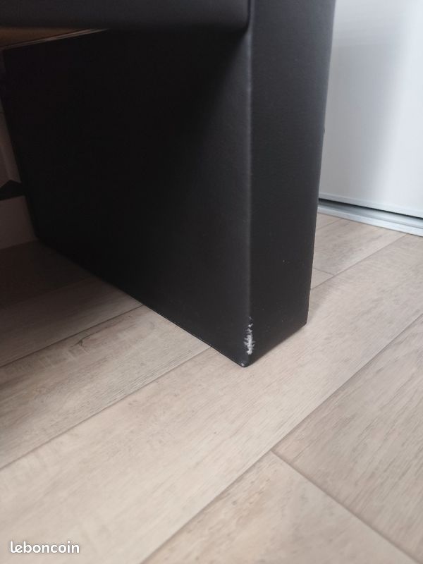 Lot de 2 tables de chevet imitation cuir noir (image 4)