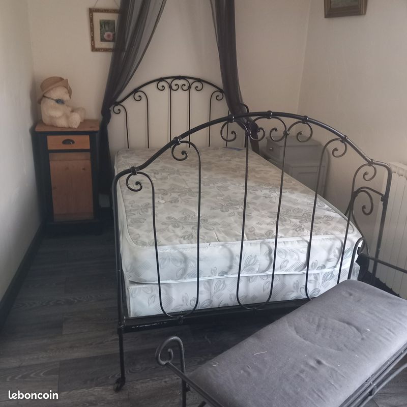 Ensemble lit fer forgé matelas sommier (image 3)