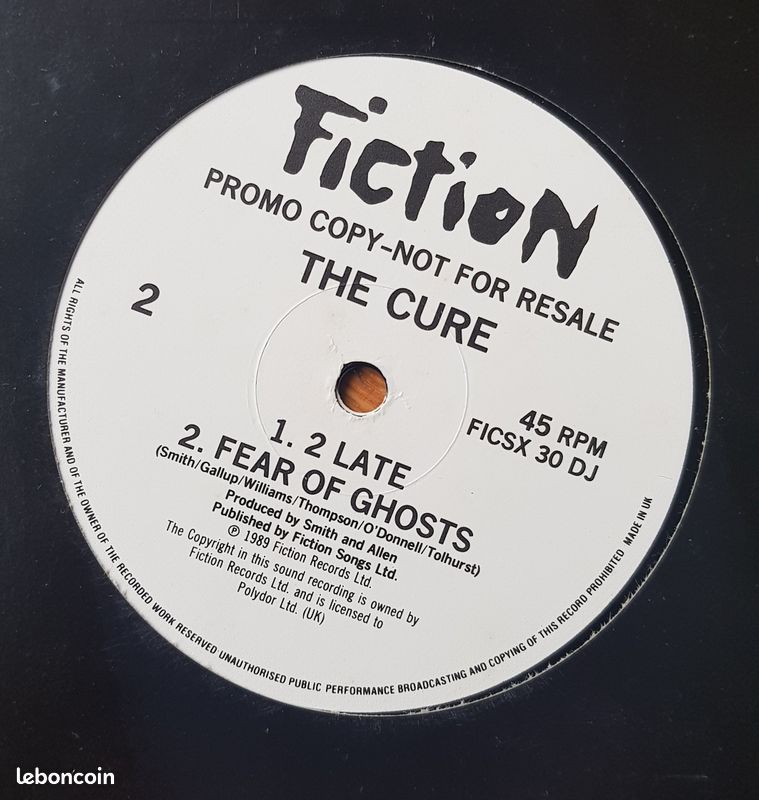 THE CURE - Lovesong - 12" promo U.K. - Pochette noire (1989) (image 4)