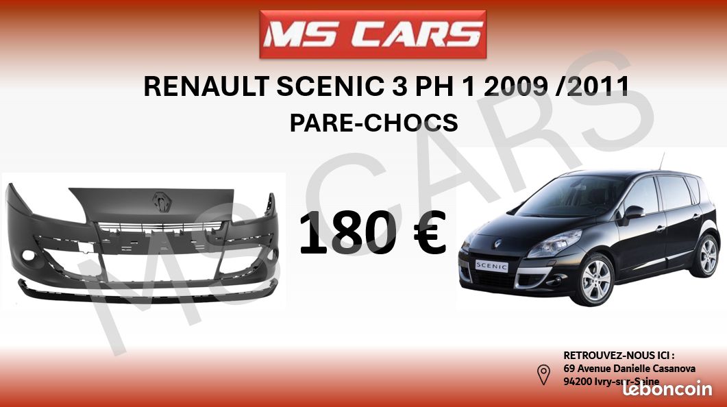 Pare choc renault scenic 3 ph 1 2009 /2011 (image 1)