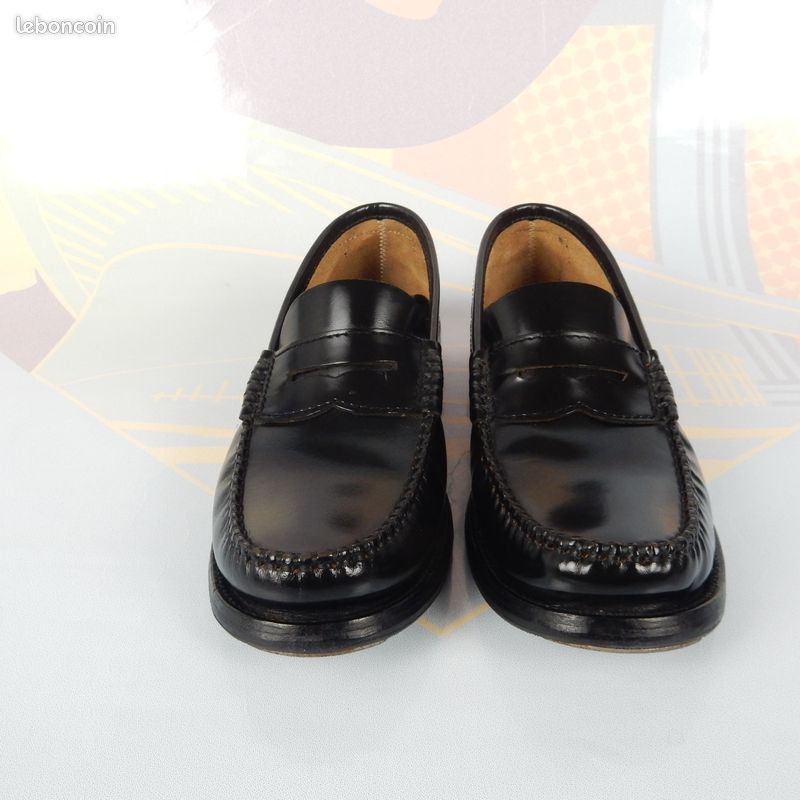 Vintage Rubivo 38 mocassins low boot black leather cuir noir segs fashionable (image 2)